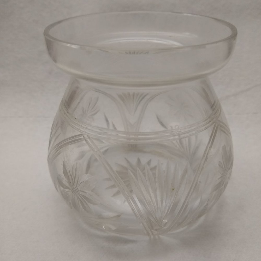 Vintage Cut Glass Bulb Forcing Vase